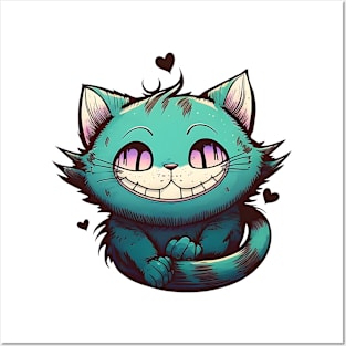 cute cheshire cat Posters and Art